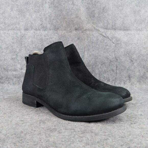 Franco Sarto Shoes Womens 6 Bootie Classic Leather Chelsea Black Pull On Kabrina - Picture 1 of 14